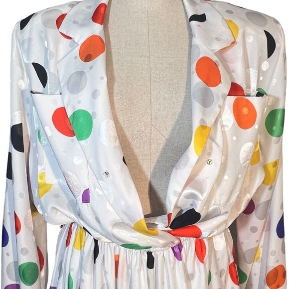 Womens J Ellis Limited Polka Dot Shirtwaist Dress Size 14 Long Sleeve Pullover - Picture 4 of 9